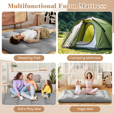 *Futon Mattress with Washable Cover and Carry Bag - Gray - Queen Size