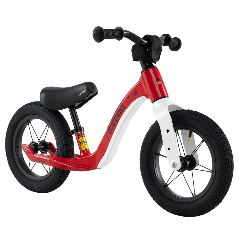 *12-Inch Balance Bike with Adjustable Seat and Rotatable Handlebar for Over 36 Months Old - Red
