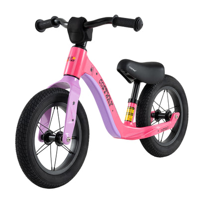 *12-Inch Balance Bike with Adjustable Seat and Rotatable Handlebar for Over 36 Months Old - Pink