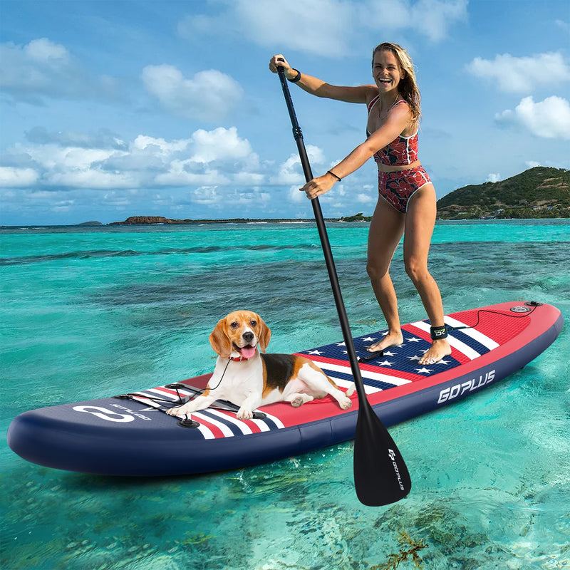 *Inflatable Paddle Board with Removable Fin and Backpack - B