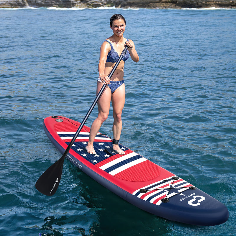 *Inflatable Paddle Board with Removable Fin and Backpack - B