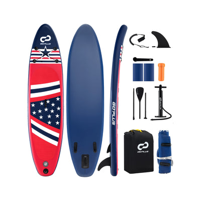 *Inflatable Paddle Board with Removable Fin and Backpack - B