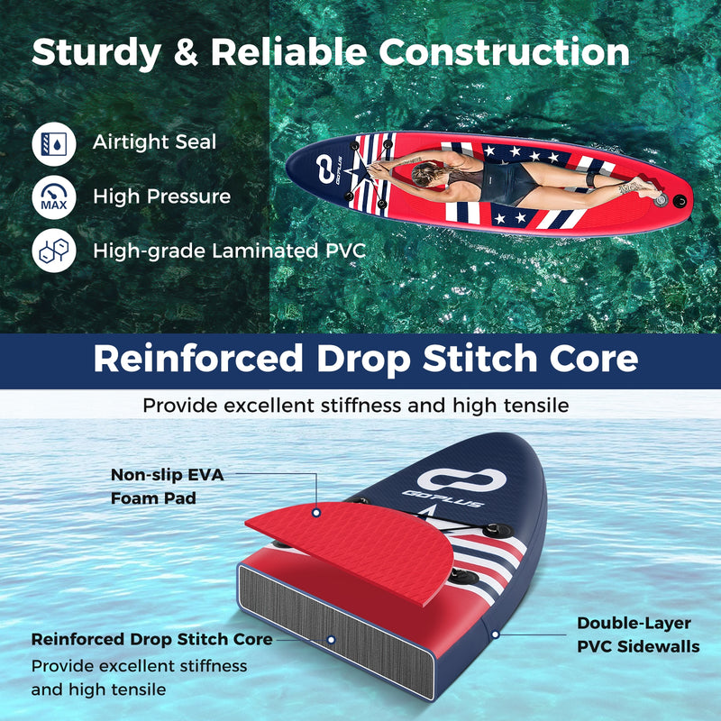 *Inflatable Paddle Board with Removable Fin and Backpack - B