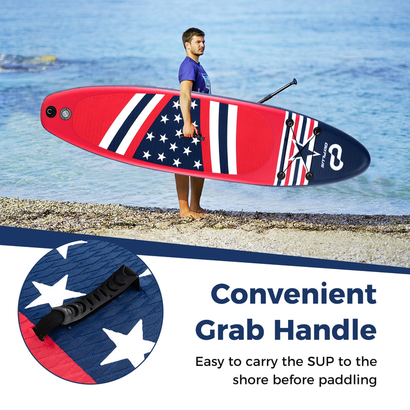*Inflatable Paddle Board with Removable Fin and Backpack - B