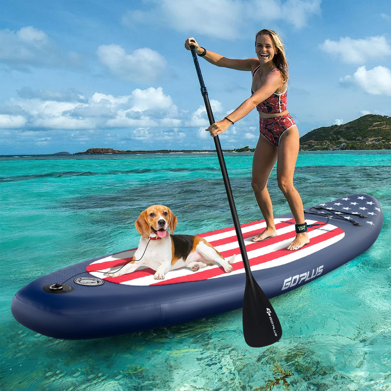 *Inflatable Paddle Board with Removable Fin and Backpack - A