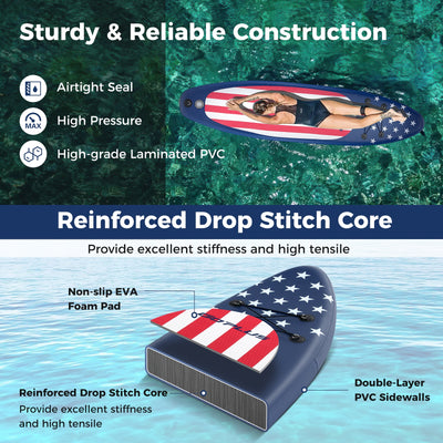 *Inflatable Paddle Board with Removable Fin and Backpack - A
