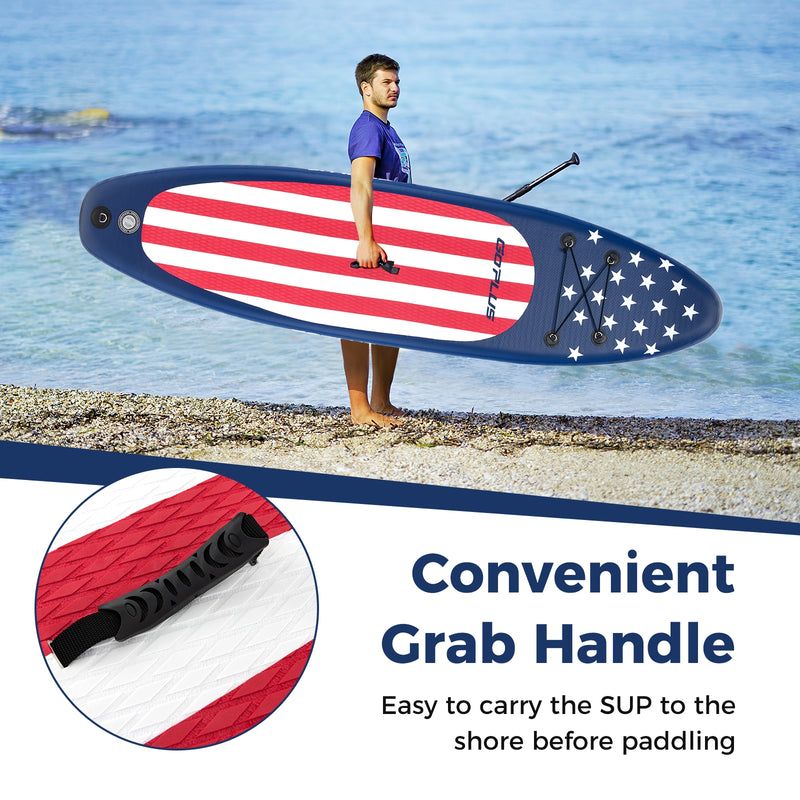 *Inflatable Paddle Board with Removable Fin and Backpack - A