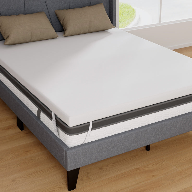 *3 Inch Gel-Infused Memory Foam Mattress Topper with Removable Cover - Queen Size