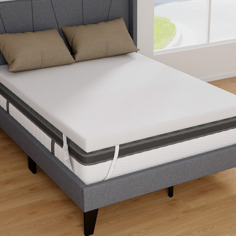 *3 Inch Gel-Infused Memory Foam Mattress Topper with Removable Cover - Full Size