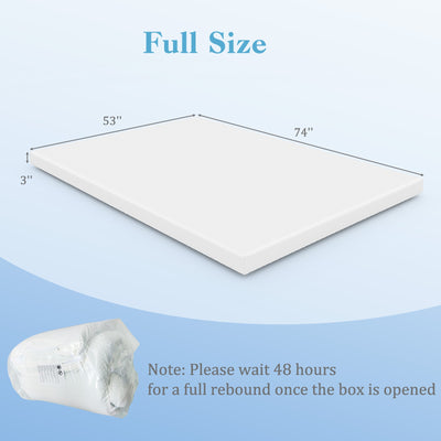 *3 Inch Gel-Infused Memory Foam Mattress Topper with Removable Cover - Full Size