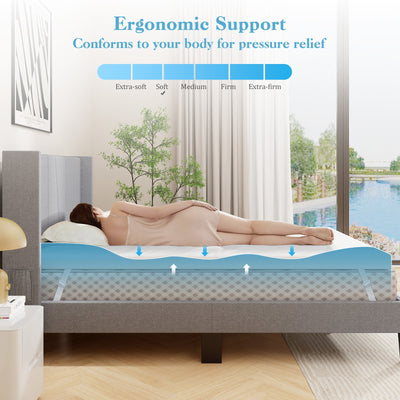 *3 Inch Gel-Infused Memory Foam Mattress Topper with Removable Cover - Queen Size