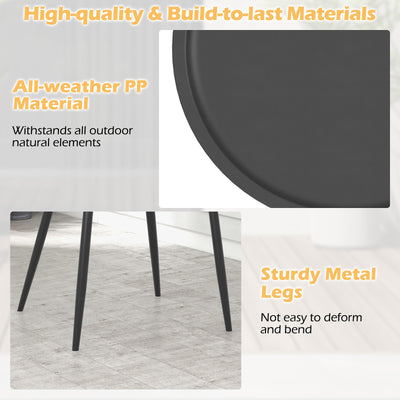 *3 Piece Patio Chair Set with PP Seat and Tabletop for Porch - Black
