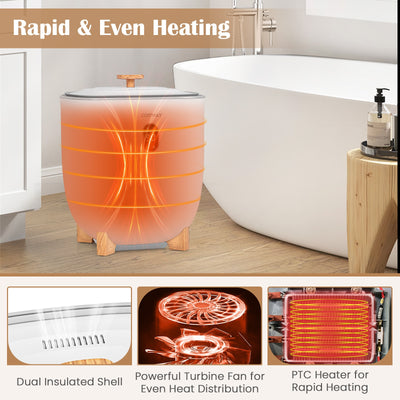 20L Towel Warmer Bucket with PTC Air Heater for Rapid and Even Heating-White