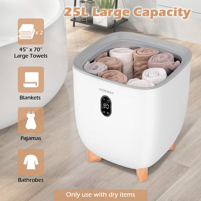 25L Towel Warmer Bucket with 2 Temperature Settings and Auto Shut Off-White