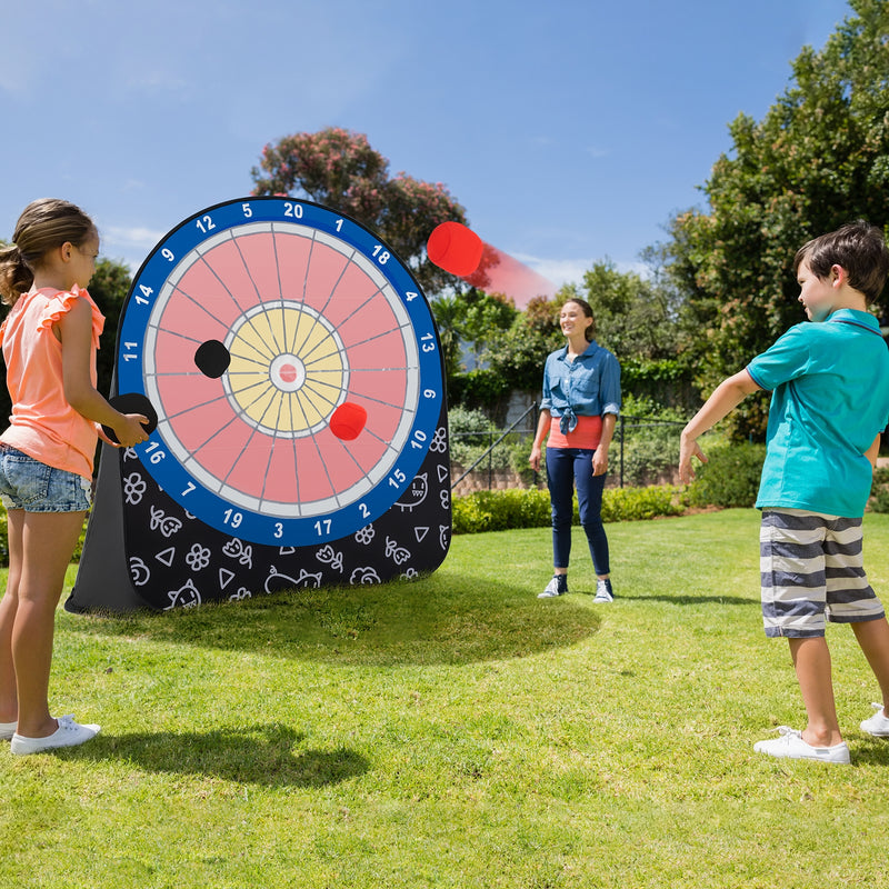 *Large Dart Board for Kids with 4 Kick Balls - Black