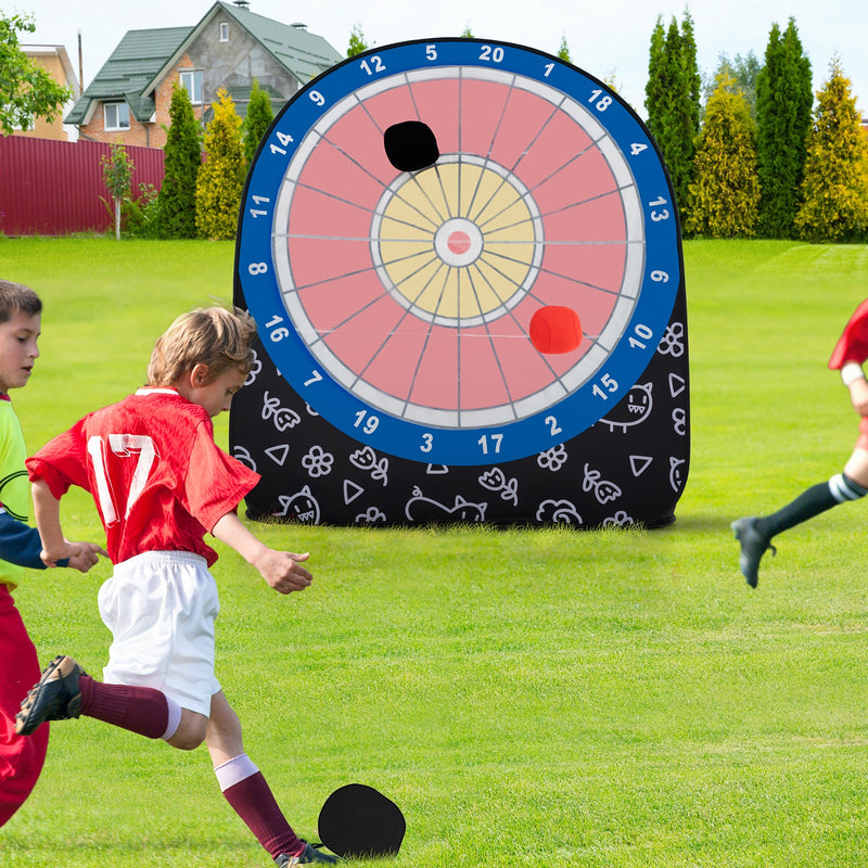 *Large Dart Board for Kids with 4 Kick Balls - Black