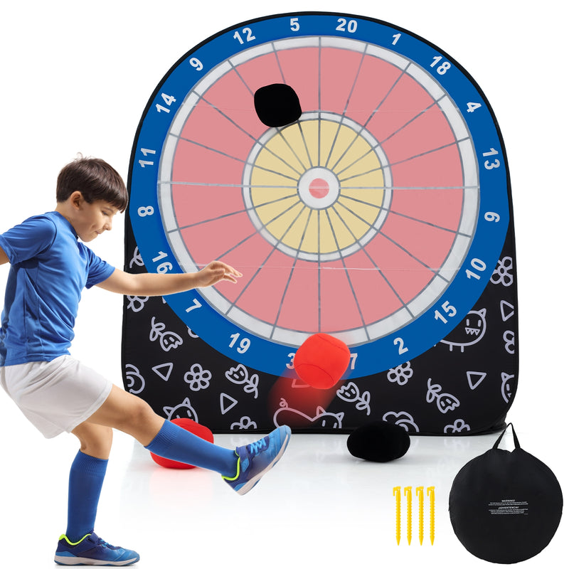 *Large Dart Board for Kids with 4 Kick Balls - Black