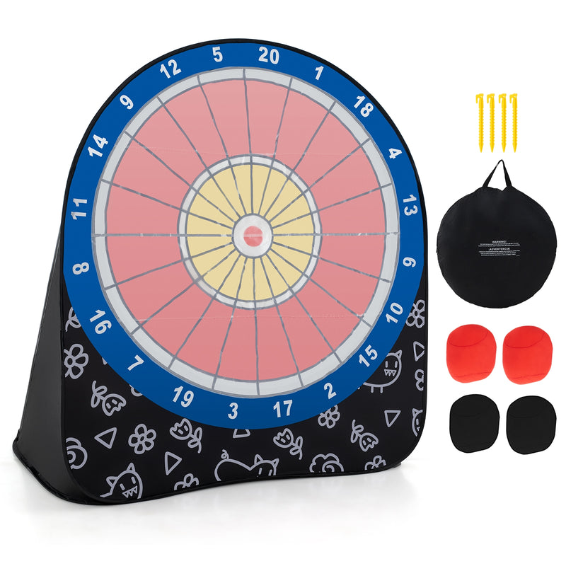 *Large Dart Board for Kids with 4 Kick Balls - Black