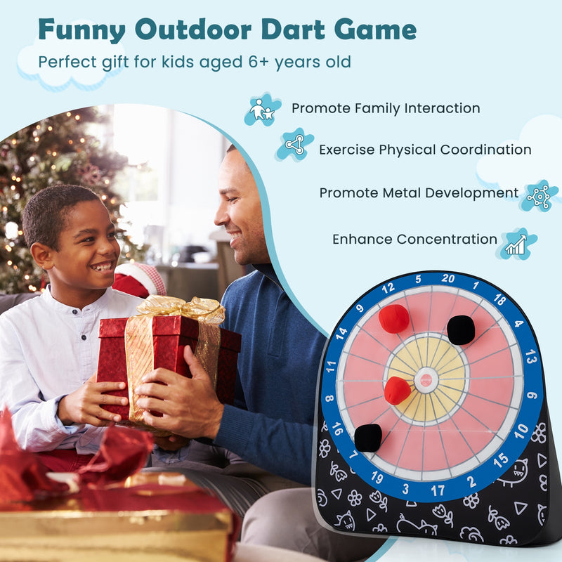 *Large Dart Board for Kids with 4 Kick Balls - Black