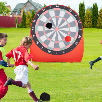 *Large Dart Board for Kids with 4 Kick Balls - Red