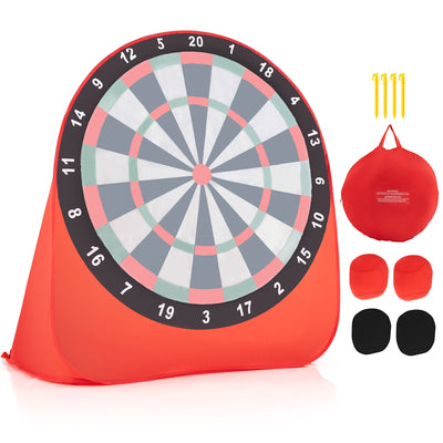*Large Dart Board for Kids with 4 Kick Balls - Red