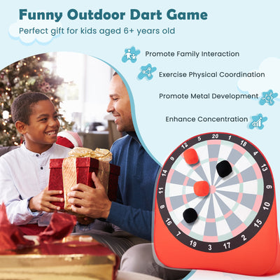 *Large Dart Board for Kids with 4 Kick Balls - Red