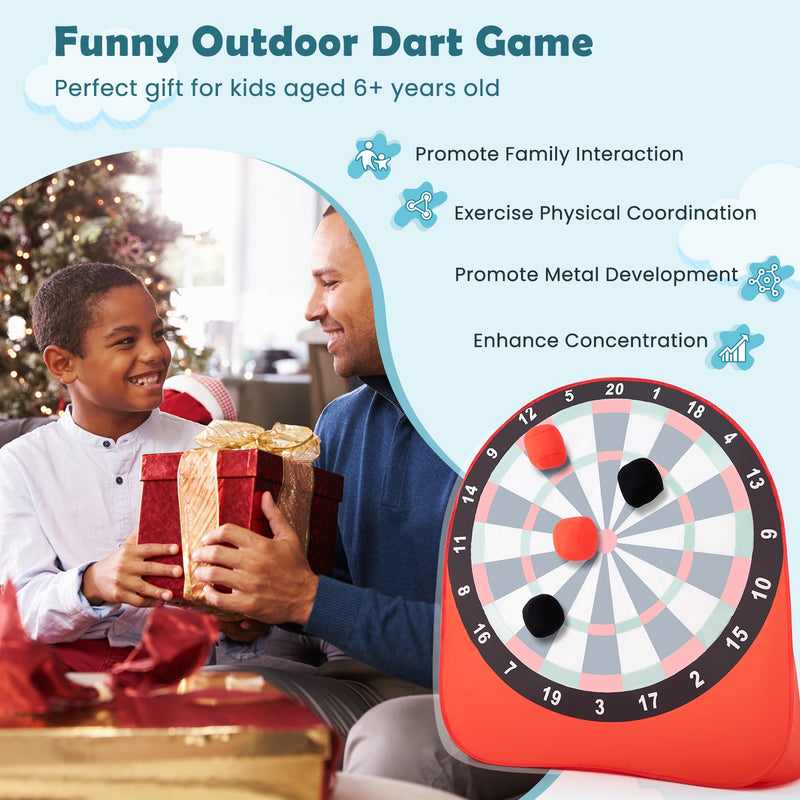 *Large Dart Board for Kids with 4 Kick Balls - Red