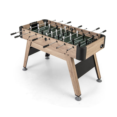 *54 Inch Foosball Table Arcade Soccer Game Table with 2 Balls and 26 Players - Natural