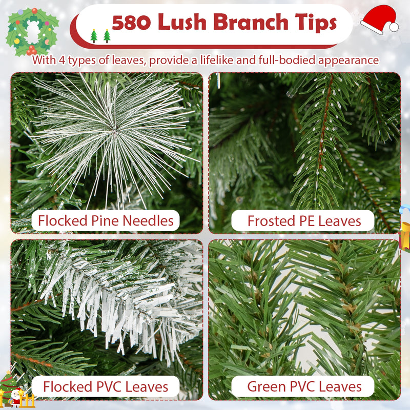 6/7.5/9 FT Artificial Christmas Tree with Warm-White LED Lights-S