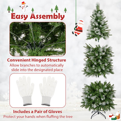 6/7.5/9 FT Artificial Christmas Tree with Warm-White LED Lights-S