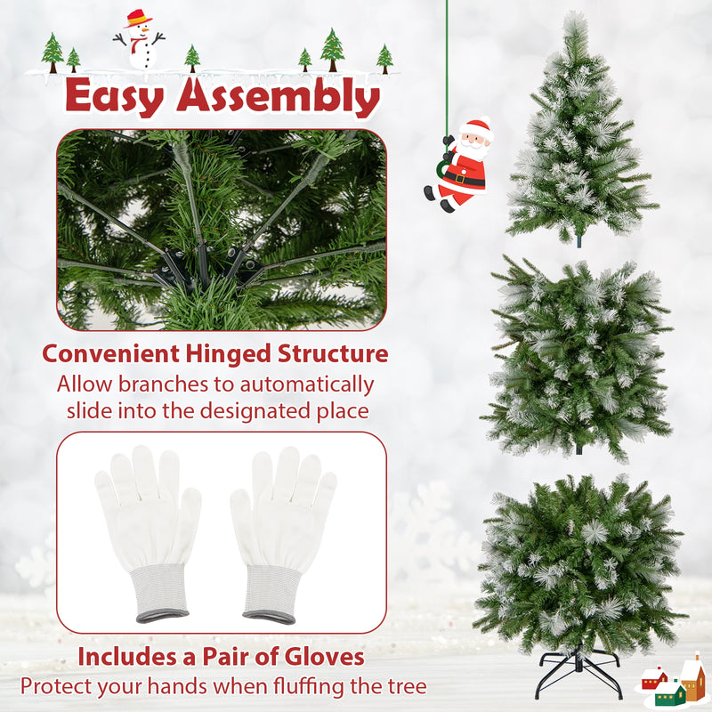 6/7.5/9 FT Artificial Christmas Tree with Warm-White LED Lights-S