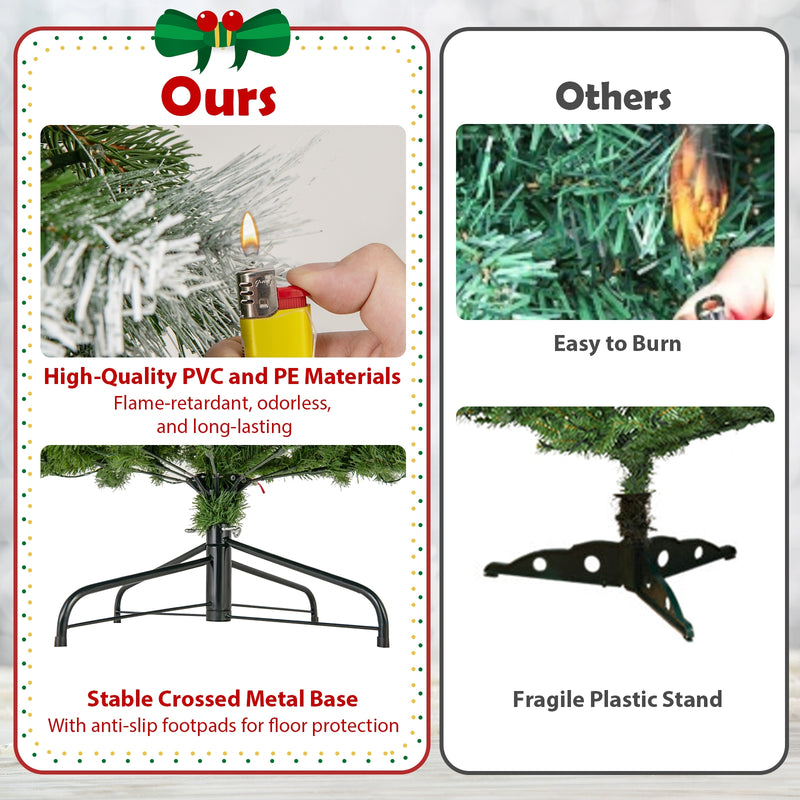 6/7.5/9 FT Artificial Christmas Tree with Warm-White LED Lights-S