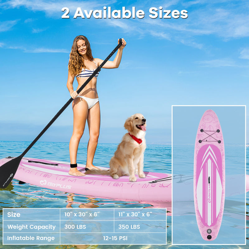 *Inflatable Stand up Paddle Board iSUP Board Accessories with 3 Fins and Backpack - S
