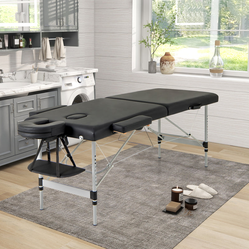 *84 Inches Professional Massage Lash Bed with Carrying Bag - Black