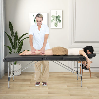 *84 Inches Professional Massage Lash Bed with Carrying Bag - Black