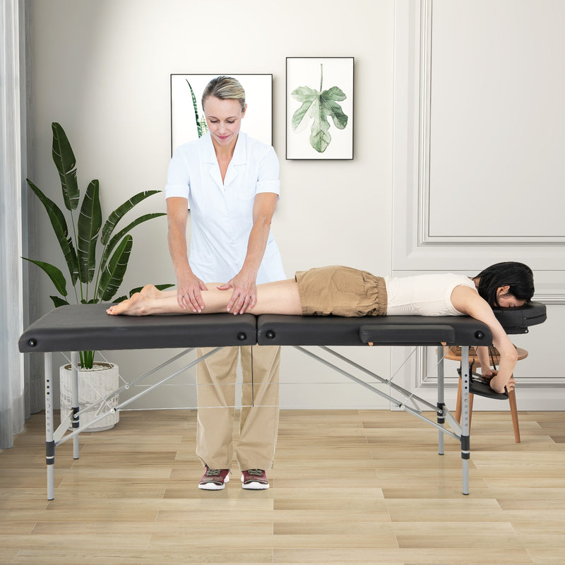 *84 Inches Professional Massage Lash Bed with Carrying Bag - Black