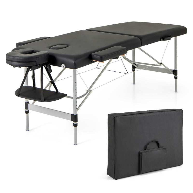 *84 Inches Professional Massage Lash Bed with Carrying Bag - Black
