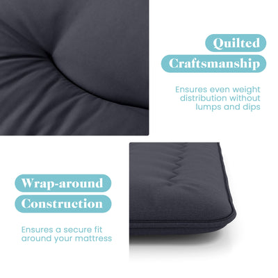 *Futon Mattress with Washable Cover and Foldable Mat - Black - Twin Size
