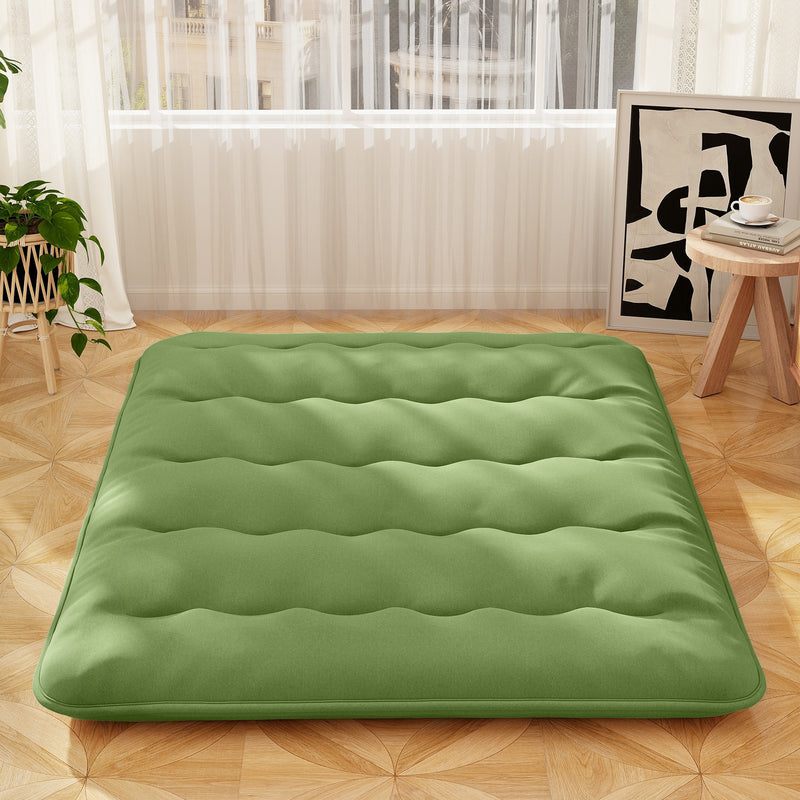 *Futon Mattress with Washable Cover and Carry Bag - Green - Queen Size