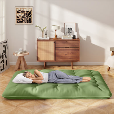 *Futon Mattress with Washable Cover and Carry Bag - Green - Queen Size