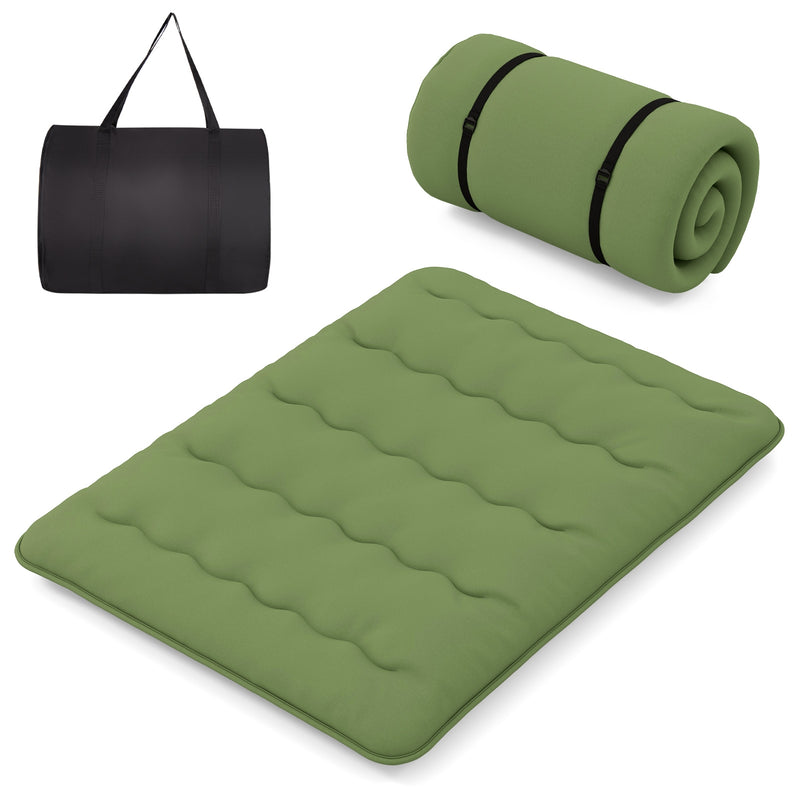 *Futon Mattress with Washable Cover and Carry Bag - Green - Queen Size