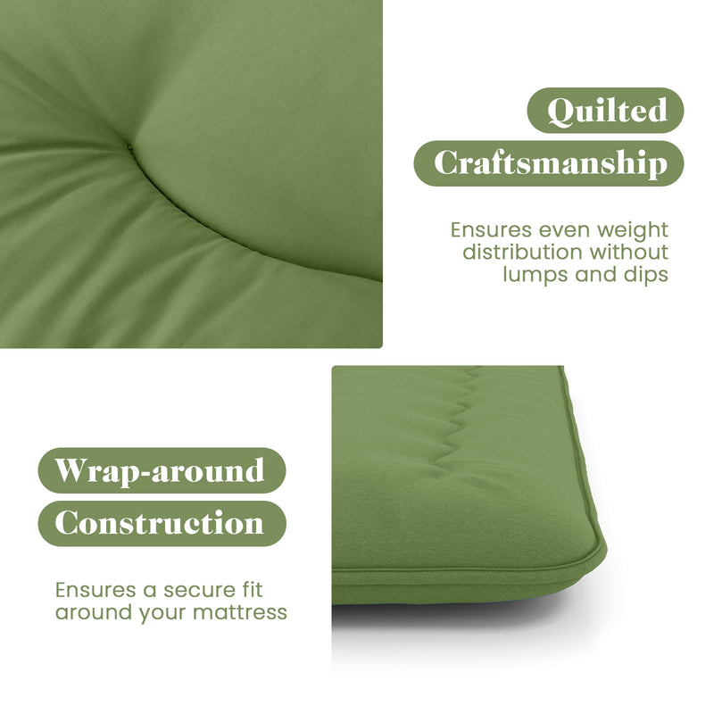 *Futon Mattress with Washable Cover and Carry Bag - Green - Queen Size
