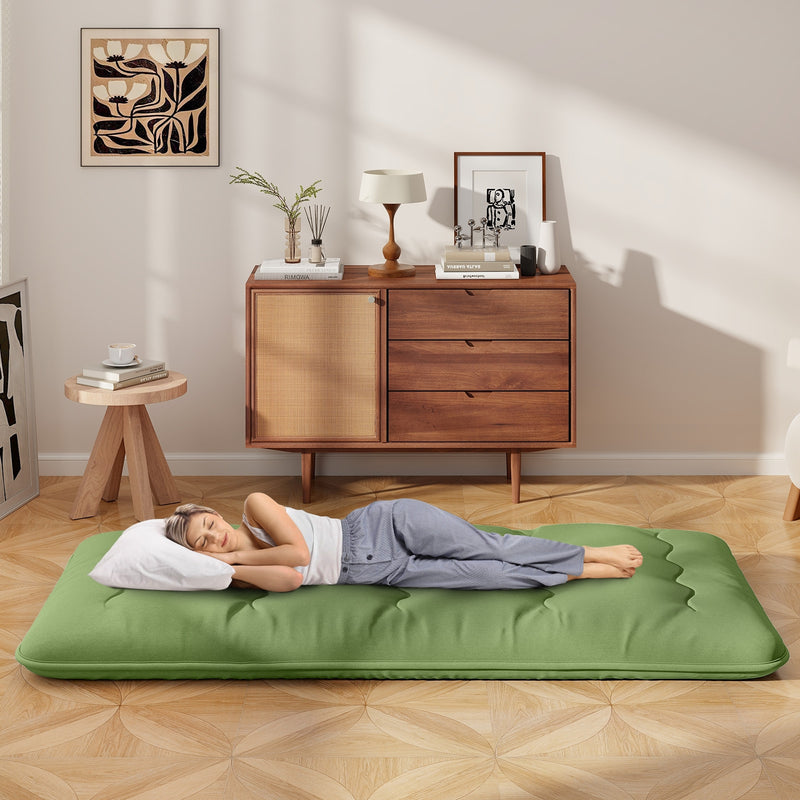 *Futon Mattress with Washable Cover and Carry Bag - Green - Twin Size