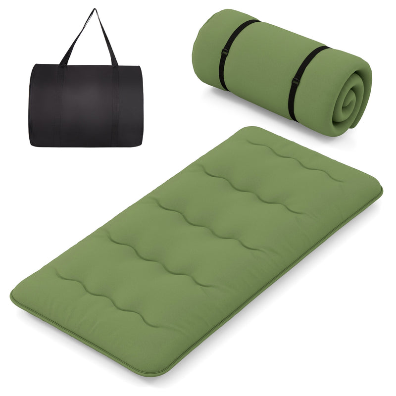 *Futon Mattress with Washable Cover and Carry Bag - Green - Twin Size