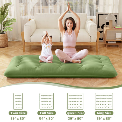 *Futon Mattress with Washable Cover and Carry Bag - Green - Twin Size