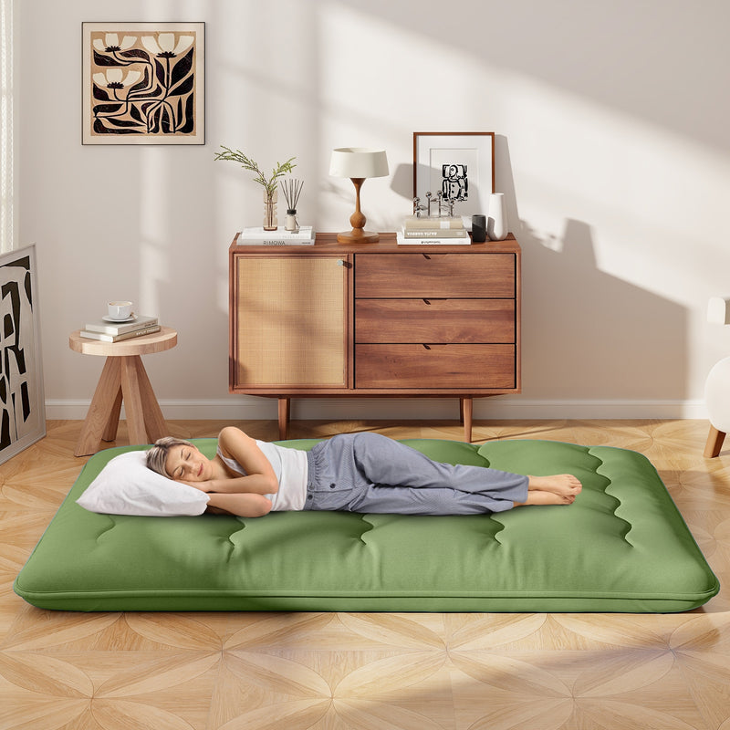 *Futon Mattress with Washable Cover and Carry Bag - Green - Full Size