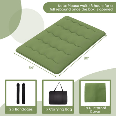 *Futon Mattress with Washable Cover and Carry Bag - Green - Full Size