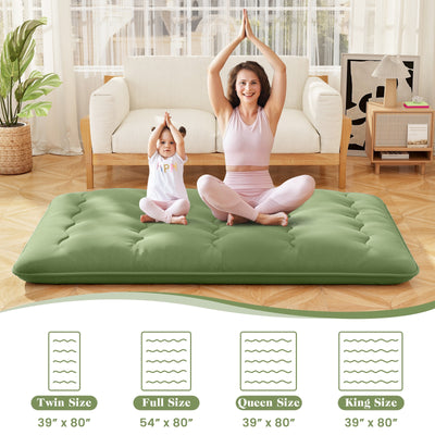 *Futon Mattress with Washable Cover and Carry Bag - Green - Full Size