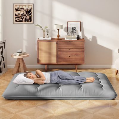 *Futon Mattress with Washable Cover and Carry Bag - Gray - Full Size