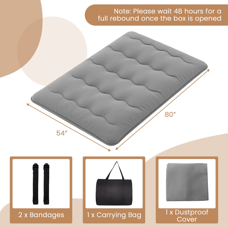 *Futon Mattress with Washable Cover and Carry Bag - Gray - Full Size